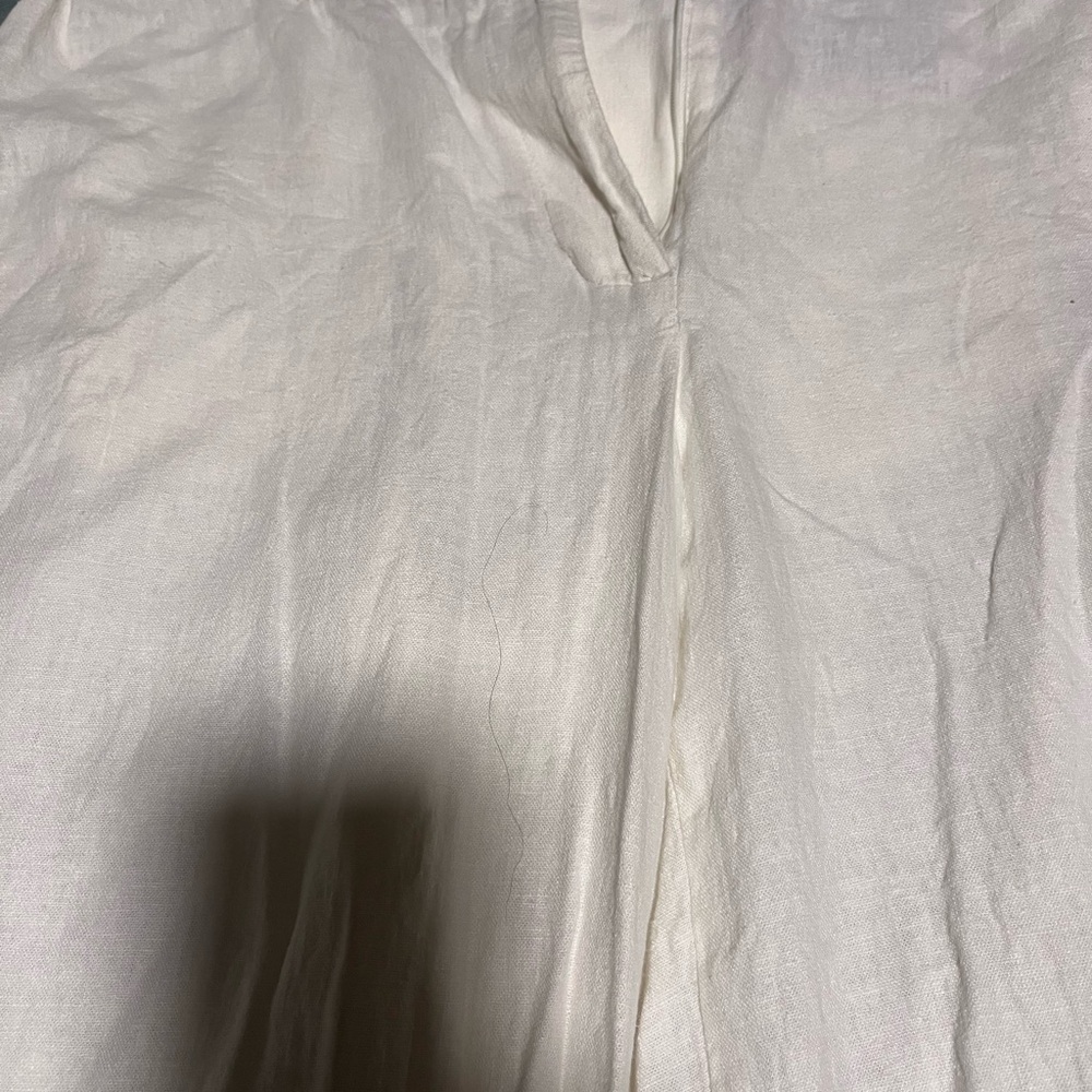White Embroidered Wide-Leg Pants - Picture 3 of 6